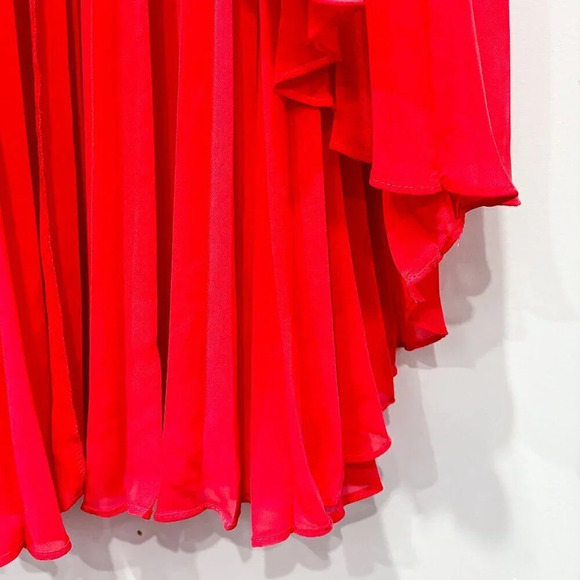 BCBGMAXAZRIA Maryella Coral Pleated Lace High-Low Dress | Size 0 * - Picture 6 of 10